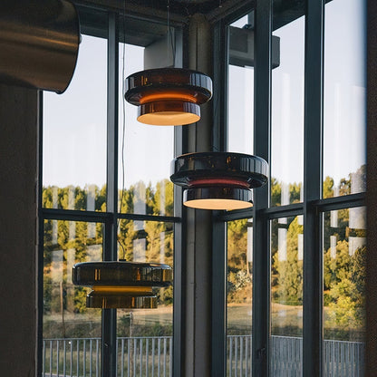Hanglamp Glas Metaal LED Retro Bruin Eettafel Woonkamer Verstelbaar Snoer Design Verlichting Modern Interieur