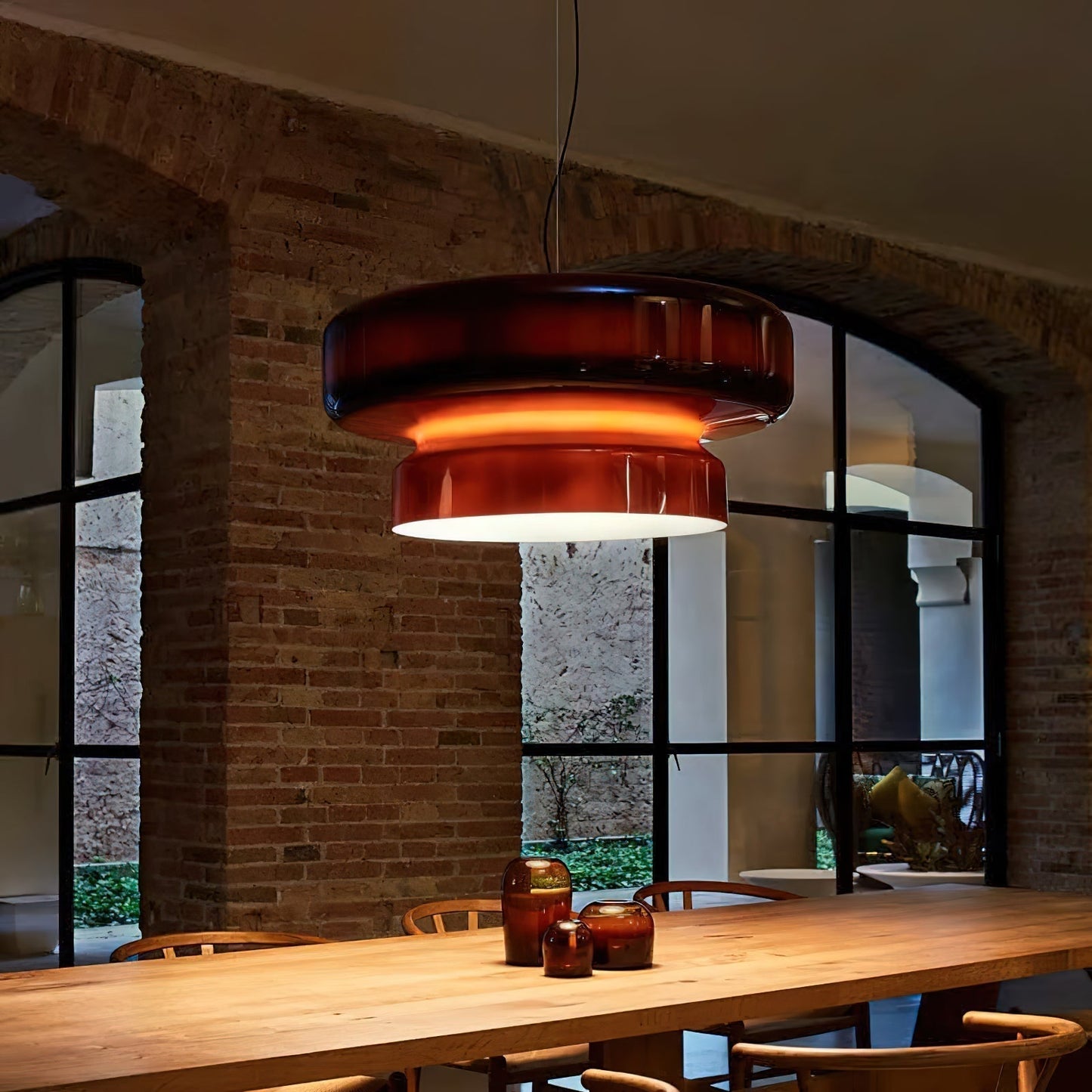 Hanglamp Glas Metaal LED Retro Bruin Eettafel Woonkamer Verstelbaar Snoer Design Verlichting Modern Interieur