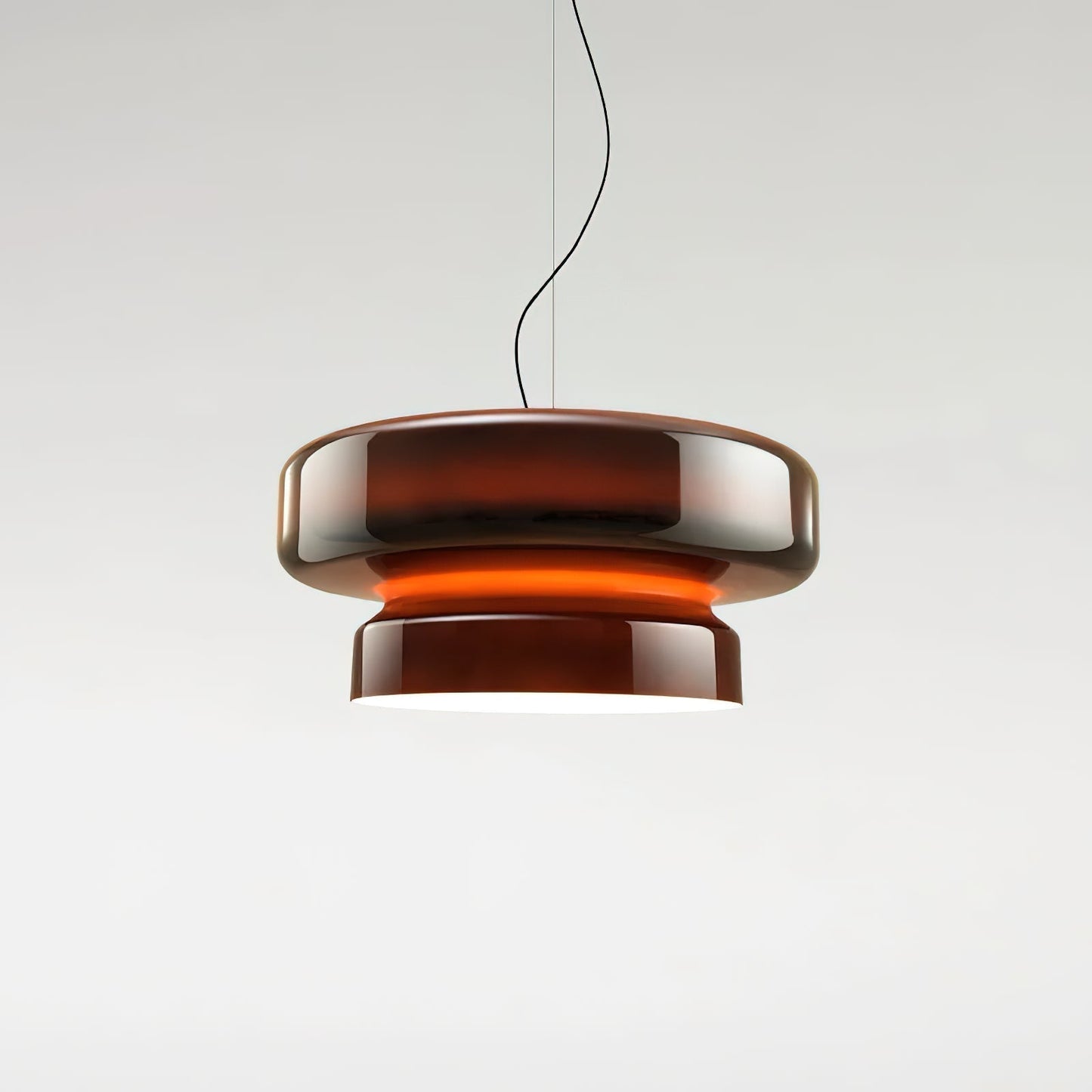 Hanglamp Glas Metaal LED Retro Bruin Eettafel Woonkamer Verstelbaar Snoer Design Verlichting Modern Interieur