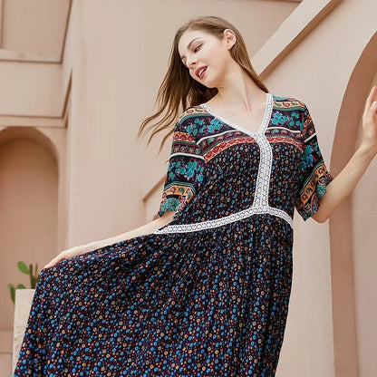 Plusmaat Zonsondergang Jurk Boho Stijl Vrouw