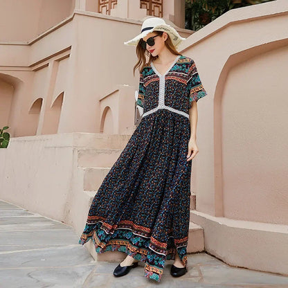 Plusmaat Zonsondergang Jurk Boho Stijl Vrouw