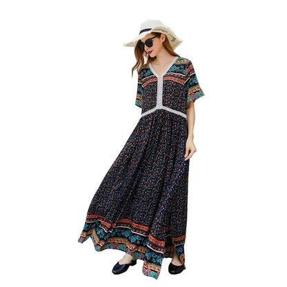 Plusmaat Zonsondergang Jurk Boho Stijl Vrouw