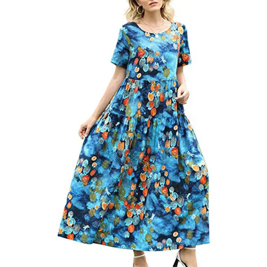 Boho Jurk Zomerse Losse Zonnejurk met Zakken - StudioMarella