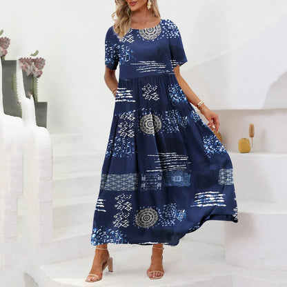 Boho Jurk Zomerse Losse Zonnejurk met Zakken