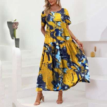 Boho Jurk Zomerse Losse Zonnejurk met Zakken