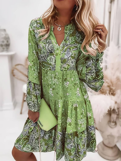 Boho Damesjurk Met Bloemenprint | Lange Dames Jurk Zomer 1