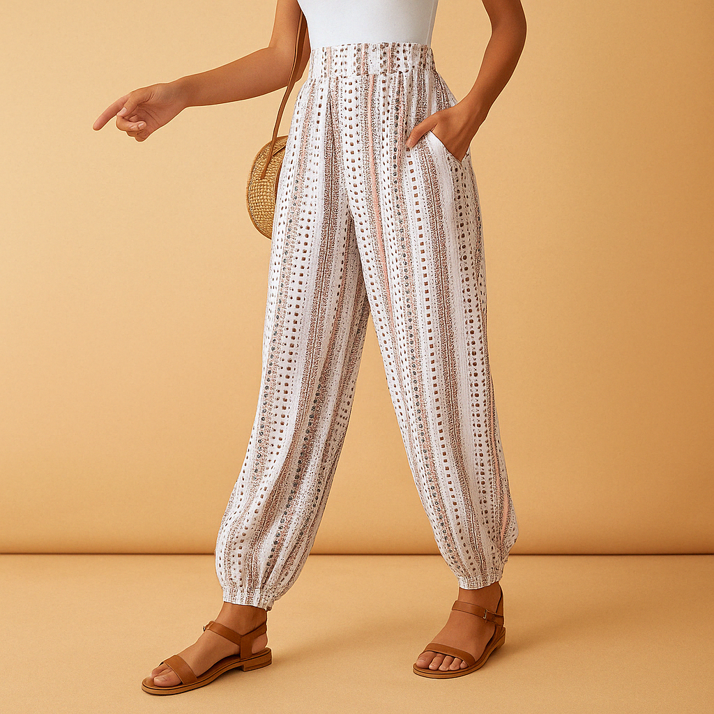 Hoge Taille Damesbroek Boho Chic Stijl