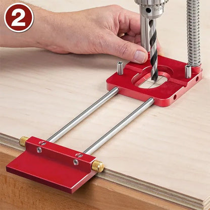 Boorsjabloon 90° | Precisie Boorgeleider | Robuust & Duurzaam | 28,5×25,5cm | Professionele Boorhouder voor Rechte Boorgaten | Boorsteun met Stabiliteit | Klushulp voor Nauwkeurig Boren