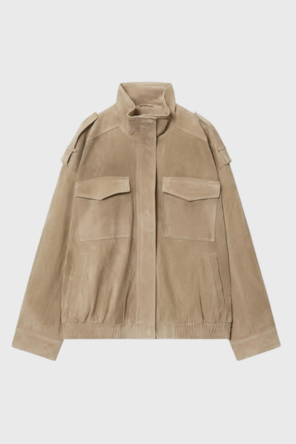 Dames Bomberjack Oversized Casual Opstaande Kraag