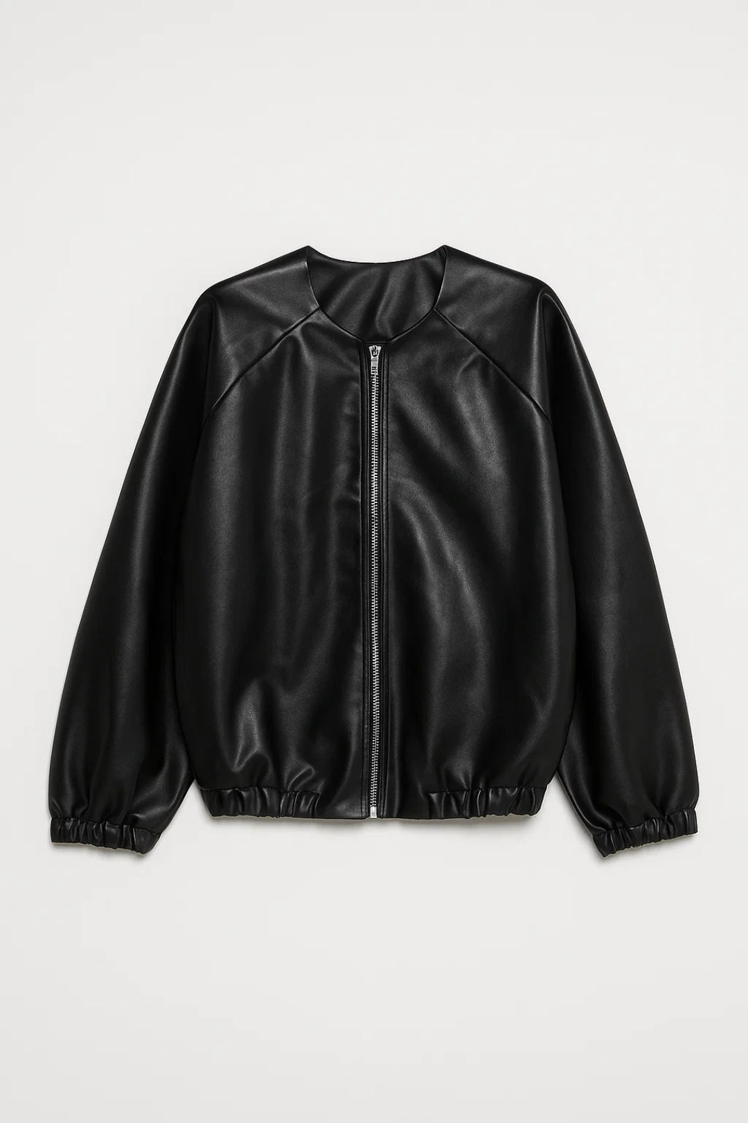 Dames Bomberjack Oversized Zonder Kraag Rits Casual - StudioMarella