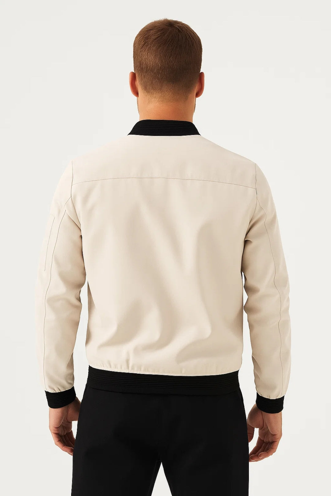 Bomberjack Heren Strak Slim Fit Met Contrasterende Boord Casual