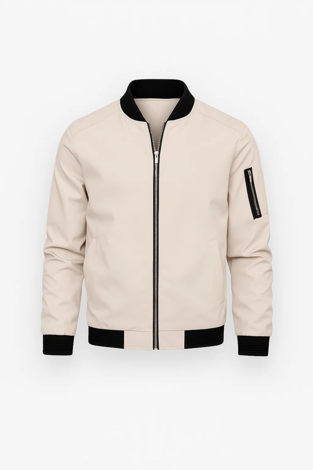 Bomberjack Heren Strak Slim Fit Met Contrasterende Boord Casual