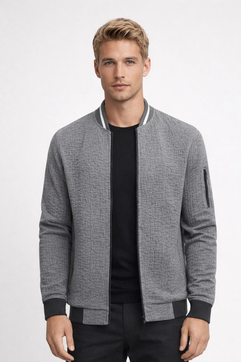 Bomberjack Heren Slim Fit Ruitpatroon Casual