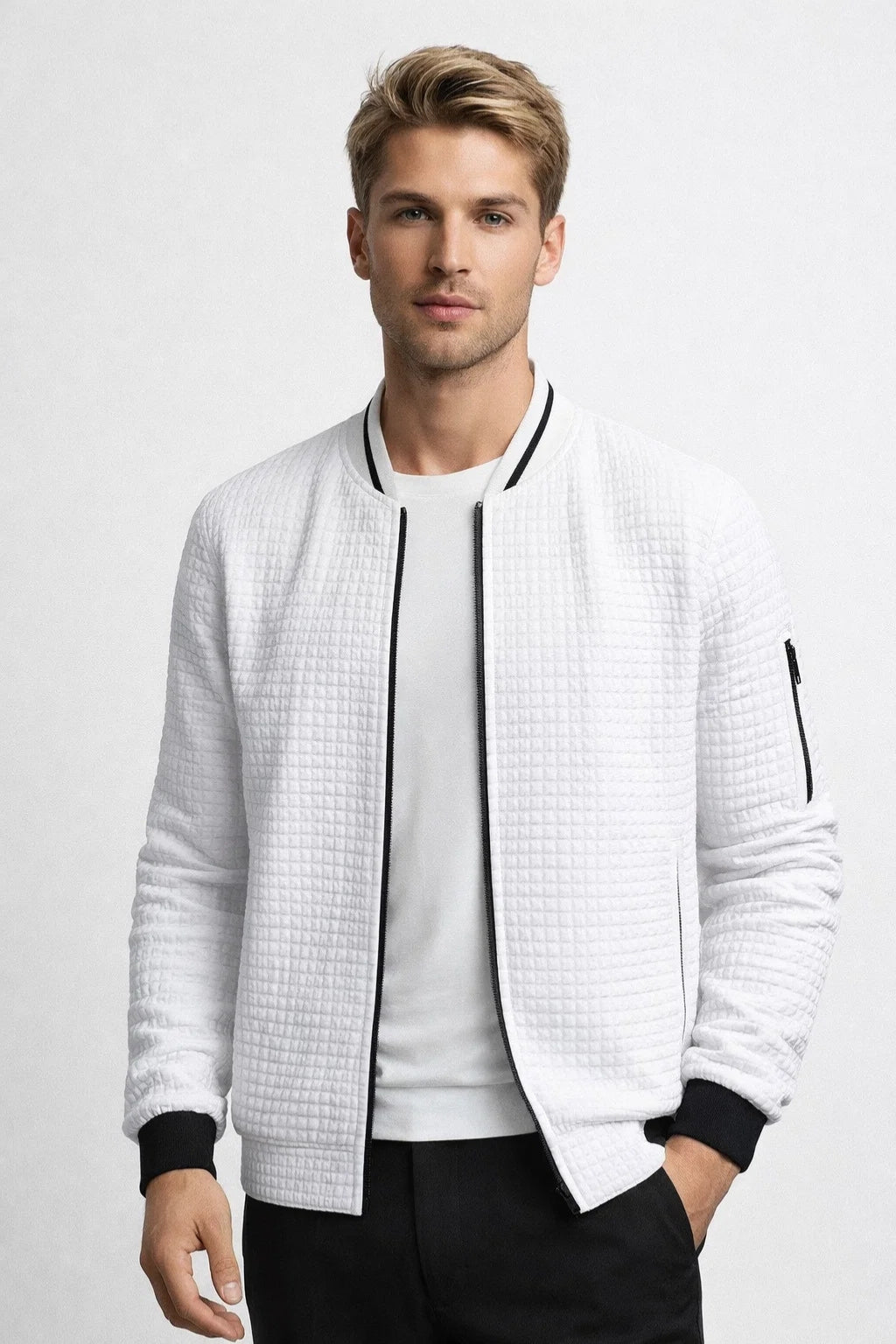 Bomberjack Heren Slim Fit Ruitpatroon Casual
