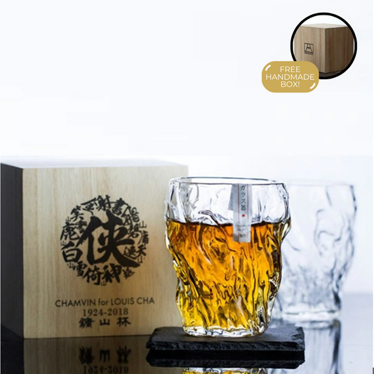 Japans Whiskyglas met Bonsai Wortelreliëf 260ml Hittebestendig Glas Handgemaakt EDO Vakmanschap Scandinavisch Servies Premium Drinkglas Whiskyglazen Set