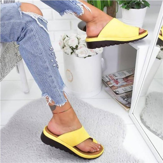 Orthopedische Dames Slippers met Voetbed Zwart Geel Zilver Goud Hallux Correctie Zomer Comfort