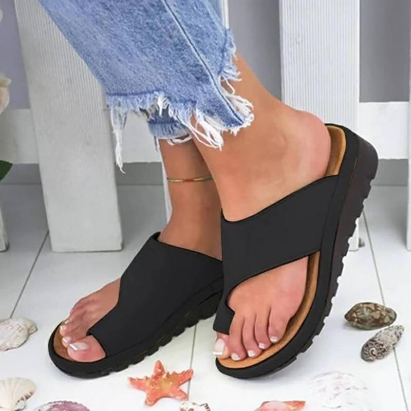 Orthopedische Dames Slippers met Voetbed Zwart Geel Zilver Goud Hallux Correctie Zomer Comfort