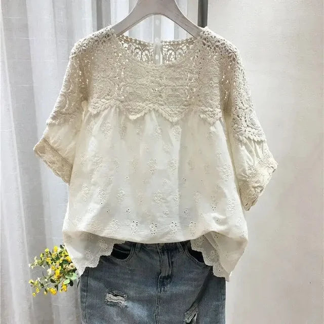 Vrouwen Zomer Shirt Korte Mouw Losse Pasvorm - StudioMarella
