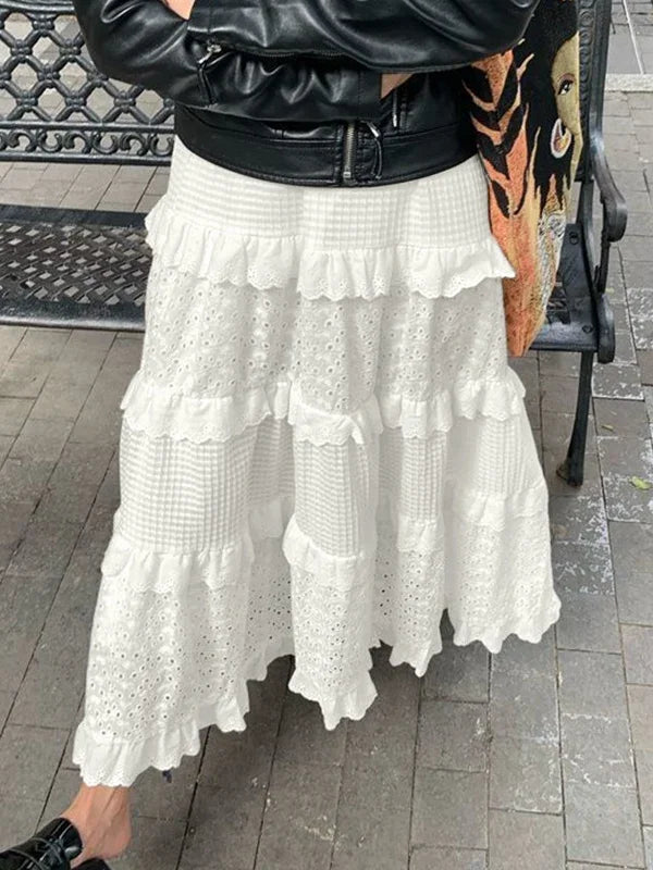 Maxi Rok Geborduurde Bloemen Zomerjurk Lange Rok