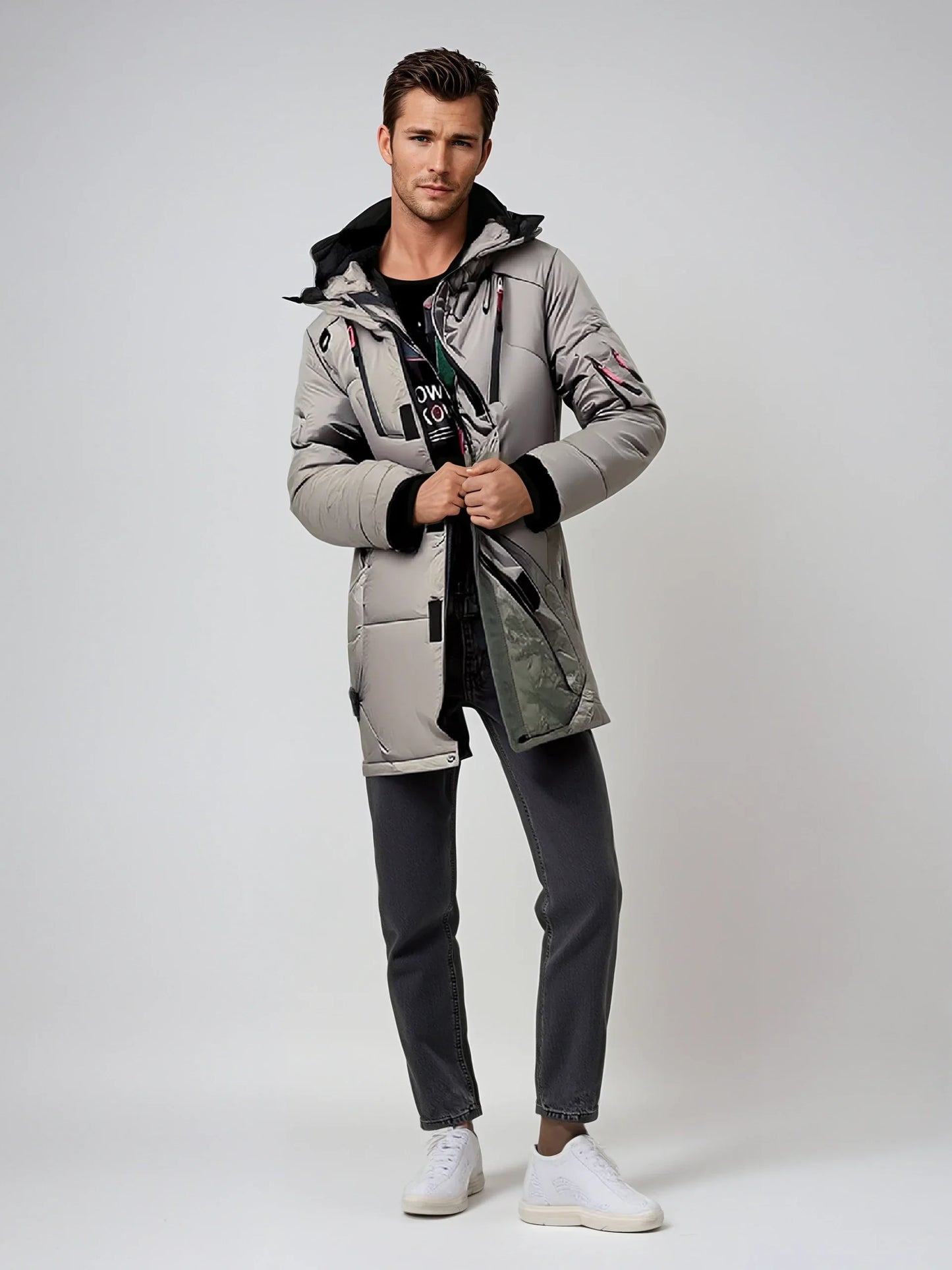 Heren Winterjas Warm Waterdicht Gewatteerd Parka