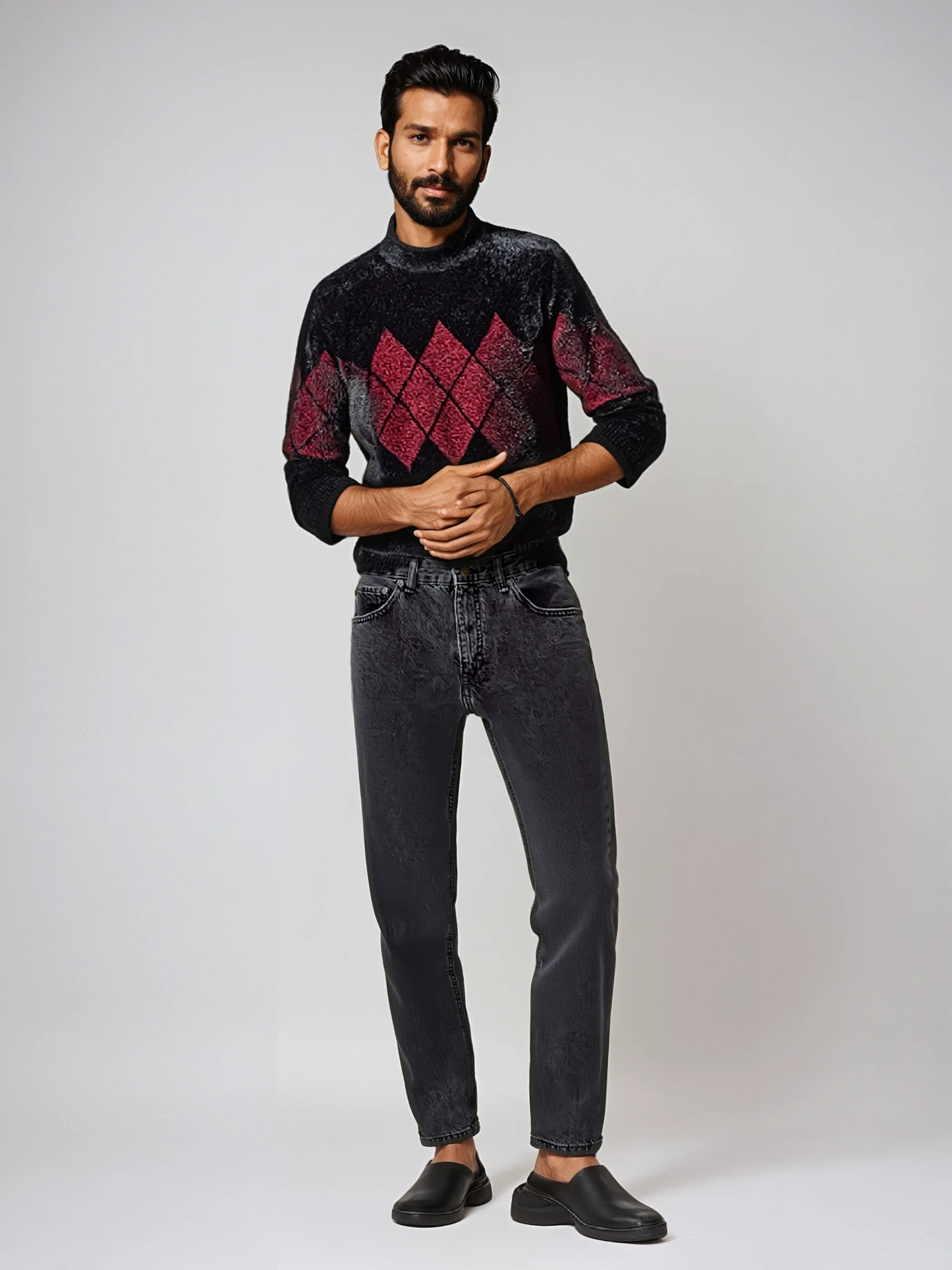 Mannen Trui Diamantpatroon Stijlvol Luxe Design - StudioMarella