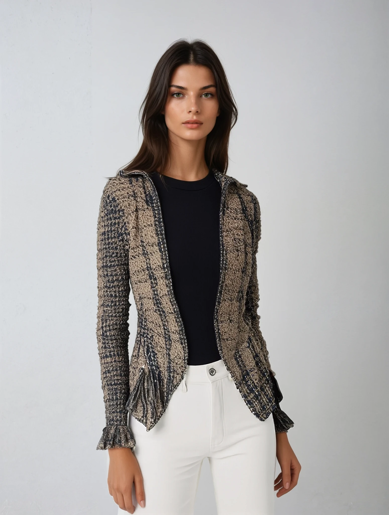 Dames Blazer Geruit Stijlvol Moderne Pasvorm - StudioMarella