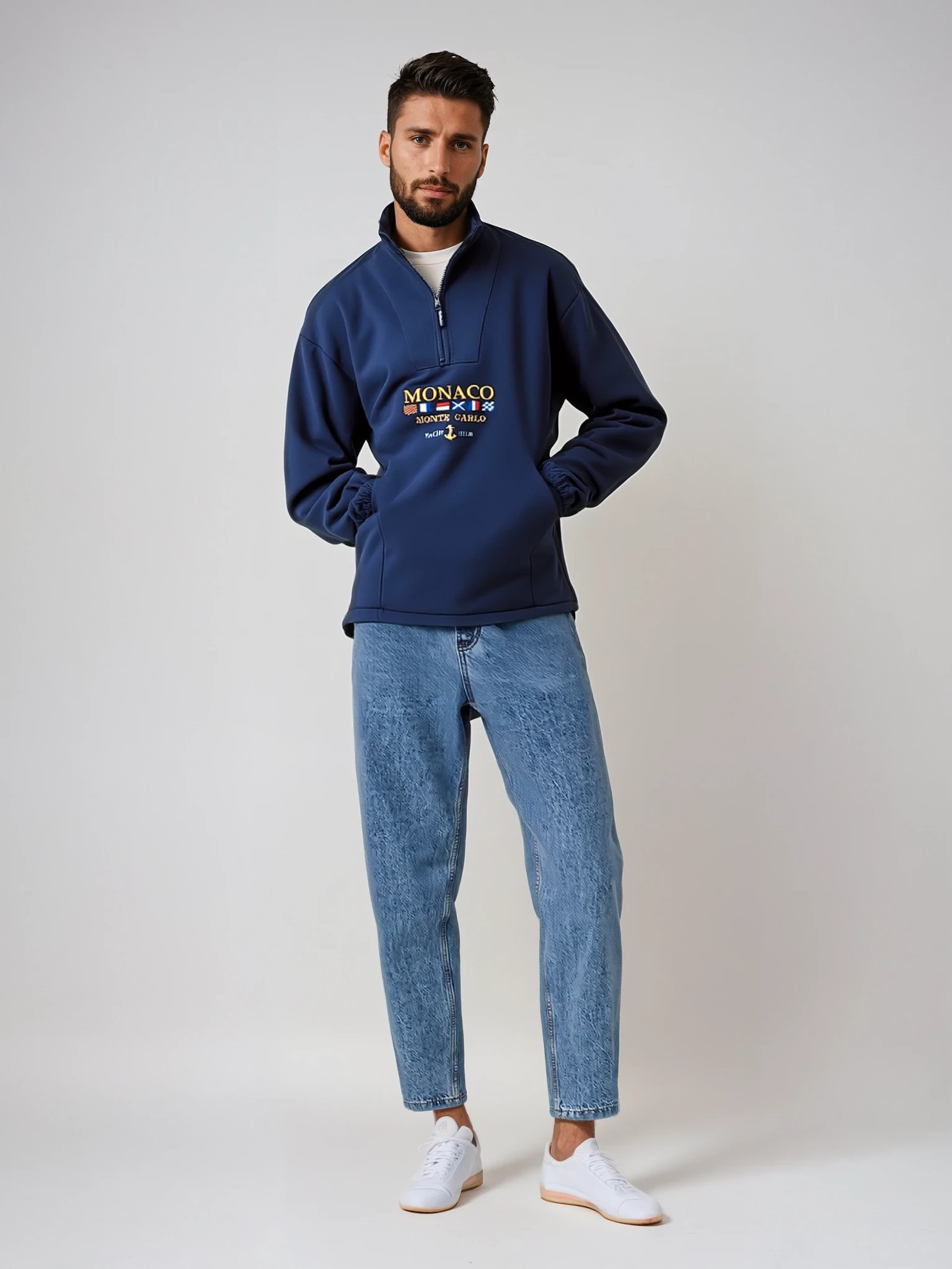 Heren Fleece Trui Warm en Comfortabel met Ritskraag - StudioMarella