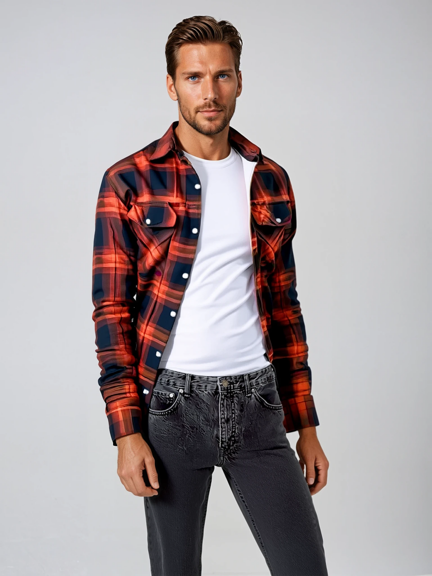 Heren Geruite Overhemdjas Casual Stijl - Mode Vibes