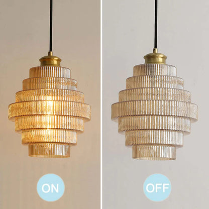 Messingkleurige Hanglamp met Flessendesign – Glazen Kap in Retro Stijl – Ø22cm – E27-Fitting