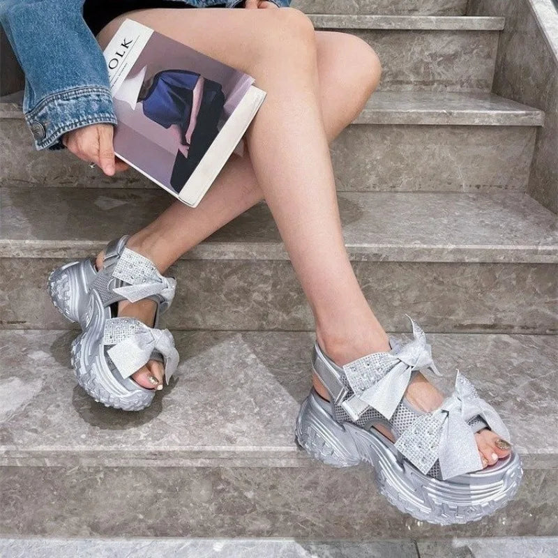 Dikke Zool Sandalen met Glitter Luxe Design