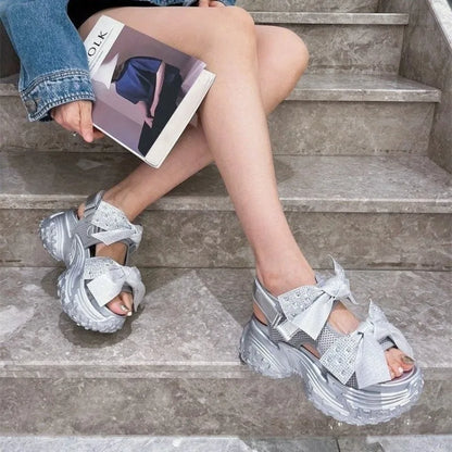 Dikke Zool Sandalen met Glitter Luxe Design