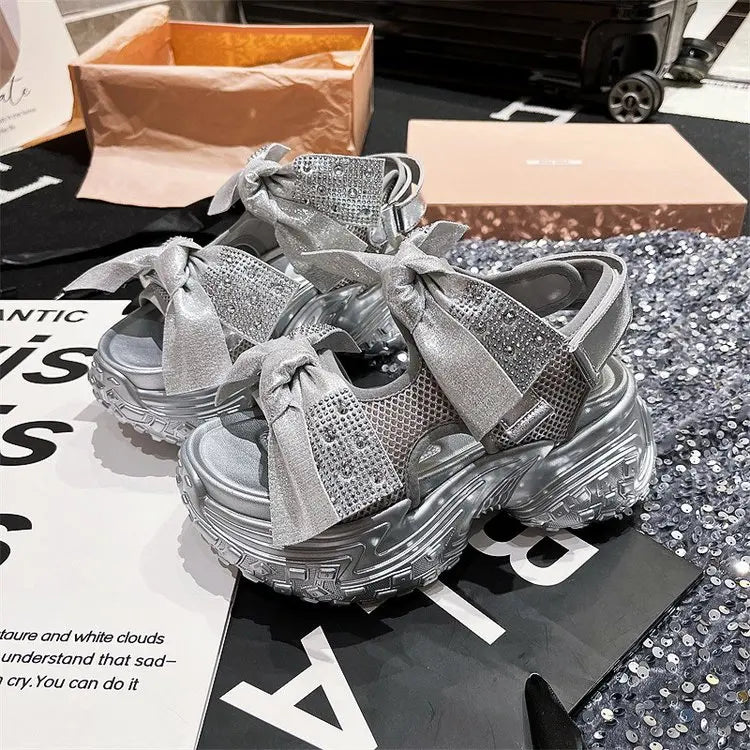 Dikke Zool Sandalen met Glitter Luxe Design