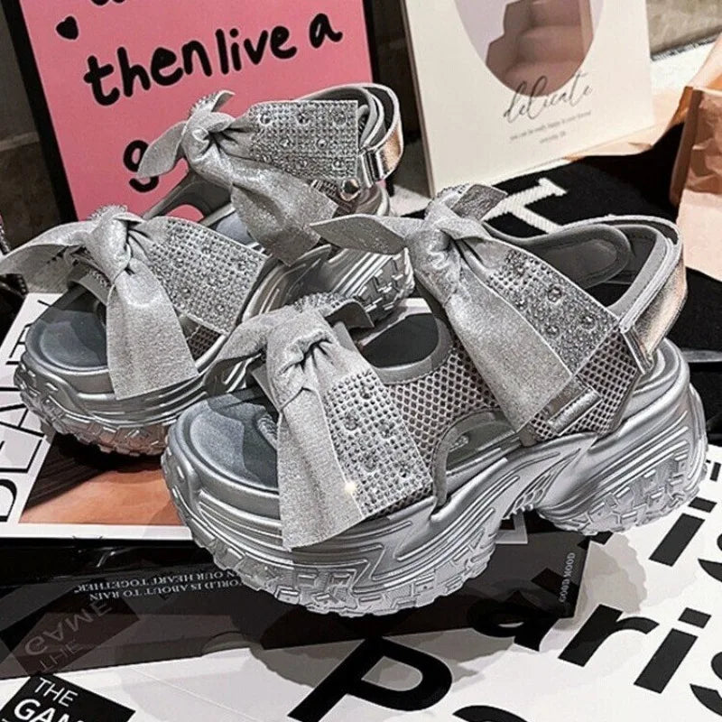 Dikke Zool Sandalen met Glitter Luxe Design
