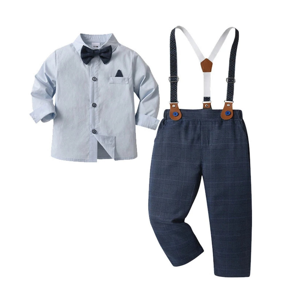 Jongenspak 3-Delig Blauw Hemd met Vest en Pantalon Formele Kleding voor Kinderen