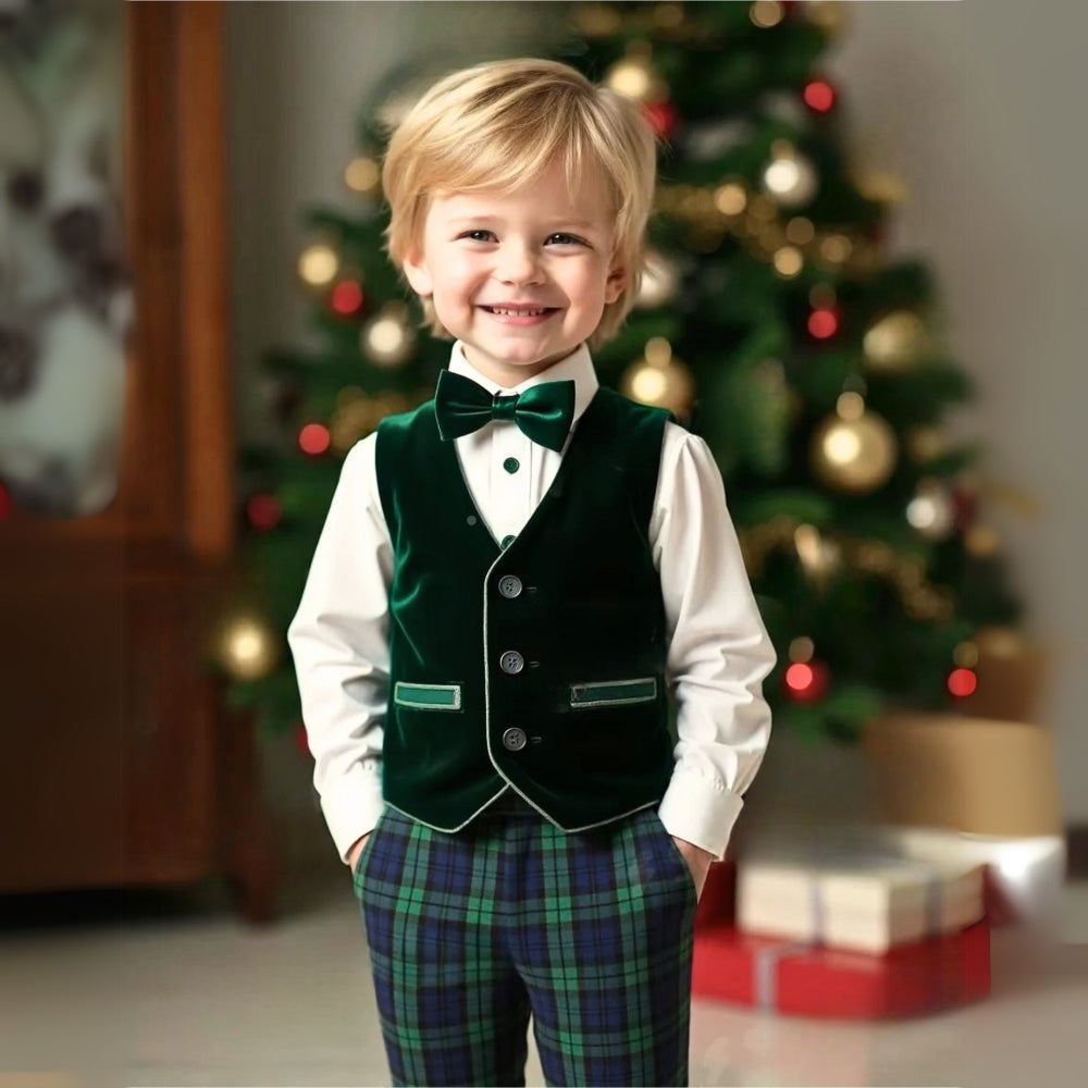 Jongenspak 3-Delig Blauw Hemd met Vest en Pantalon Formele Kleding voor Kinderen