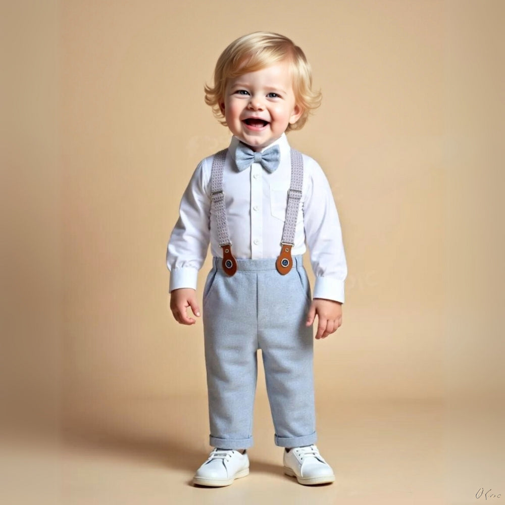 Jongenspak 3-Delig Blauw Hemd met Vest en Pantalon Formele Kleding voor Kinderen
