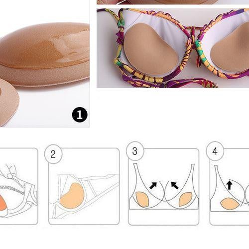 BH Pads Zwemkleding Vulling Push-Up Effect Zelfklevend Waterbestendig Ademend Comfortabel Naturel Zwart