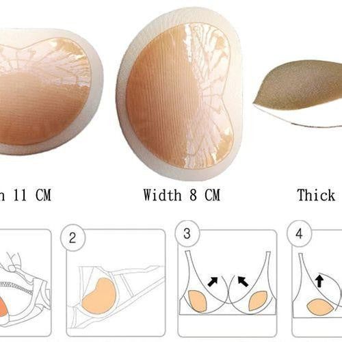 BH Pads Zwemkleding Vulling Push-Up Effect Zelfklevend Waterbestendig Ademend Comfortabel Naturel Zwart