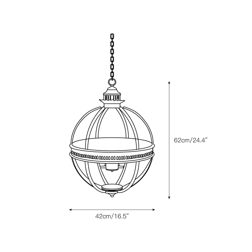 Barok Hanglamp met Glazen Kappen en Gouden Afwerking – Luxe Design Kroonluchter 3-Lichts