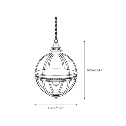 Barok Hanglamp met Glazen Kappen en Gouden Afwerking – Luxe Design Kroonluchter 3-Lichts