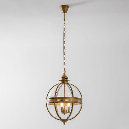 Barok Hanglamp met Glazen Kappen en Gouden Afwerking – Luxe Design Kroonluchter 3-Lichts