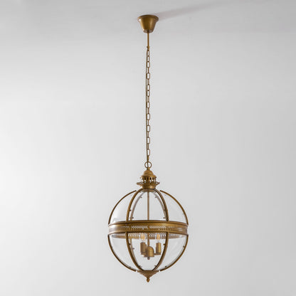 Barok Hanglamp met Glazen Kappen en Gouden Afwerking – Luxe Design Kroonluchter 3-Lichts