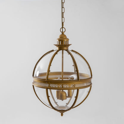 Barok Hanglamp met Glazen Kappen en Gouden Afwerking – Luxe Design Kroonluchter 3-Lichts