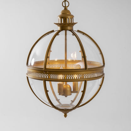 Barok Hanglamp met Glazen Kappen en Gouden Afwerking – Luxe Design Kroonluchter 3-Lichts