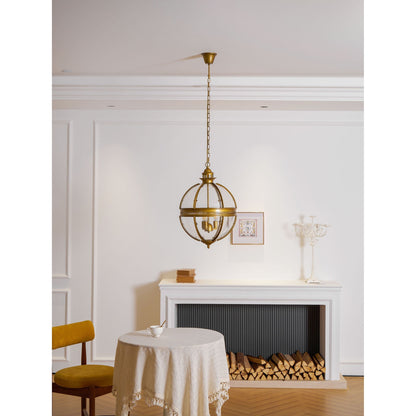 Barok Hanglamp met Glazen Kappen en Gouden Afwerking – Luxe Design Kroonluchter 3-Lichts