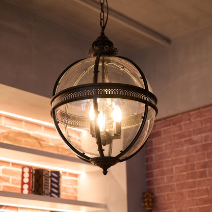 Barok Hanglamp met Glazen Kappen en Gouden Afwerking – Luxe Design Kroonluchter 3-Lichts