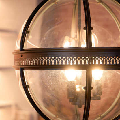 Barok Hanglamp met Glazen Kappen en Gouden Afwerking – Luxe Design Kroonluchter 3-Lichts