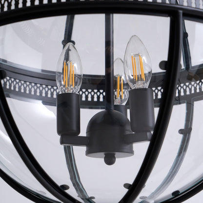 Barok Hanglamp met Glazen Kappen en Gouden Afwerking – Luxe Design Kroonluchter 3-Lichts