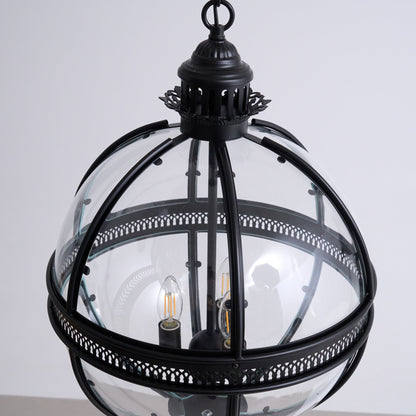 Barok Hanglamp met Glazen Kappen en Gouden Afwerking – Luxe Design Kroonluchter 3-Lichts