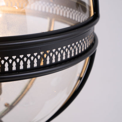 Barok Hanglamp met Glazen Kappen en Gouden Afwerking – Luxe Design Kroonluchter 3-Lichts